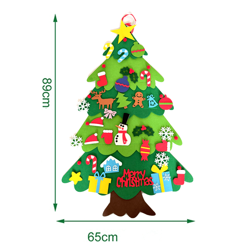 metragem da árvore de natal em feltro montessori